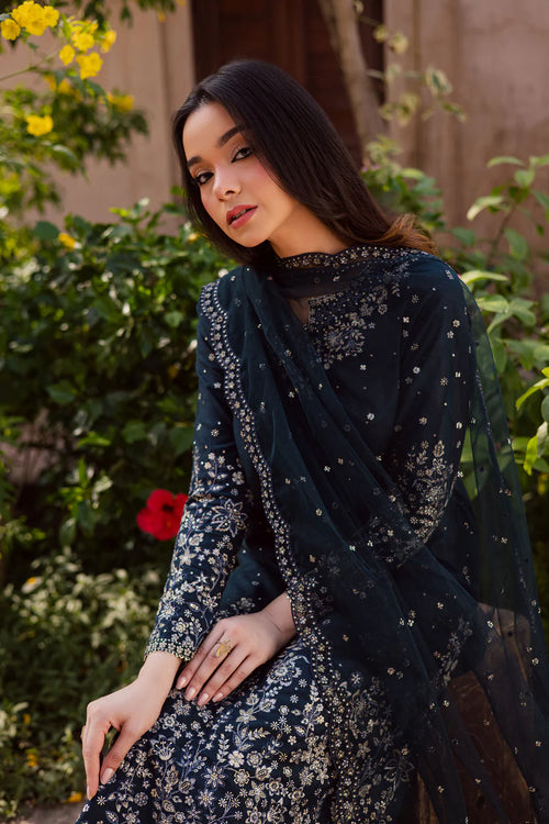 Berry Blue 3Pc - Embroidered Lawn Dress