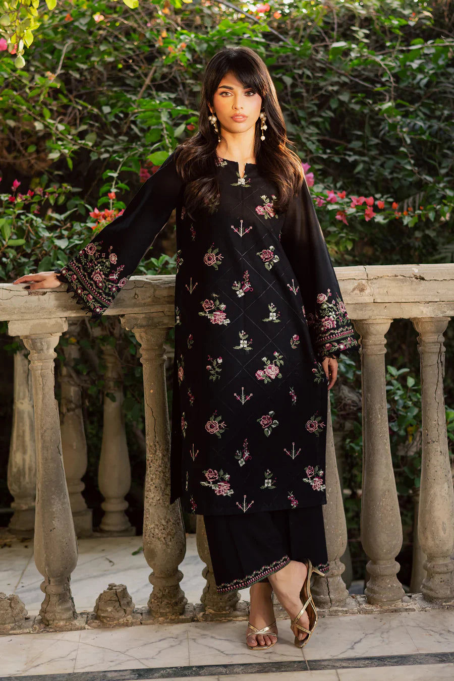 Cross De black 2Pc - Embroidered Lawn Dress