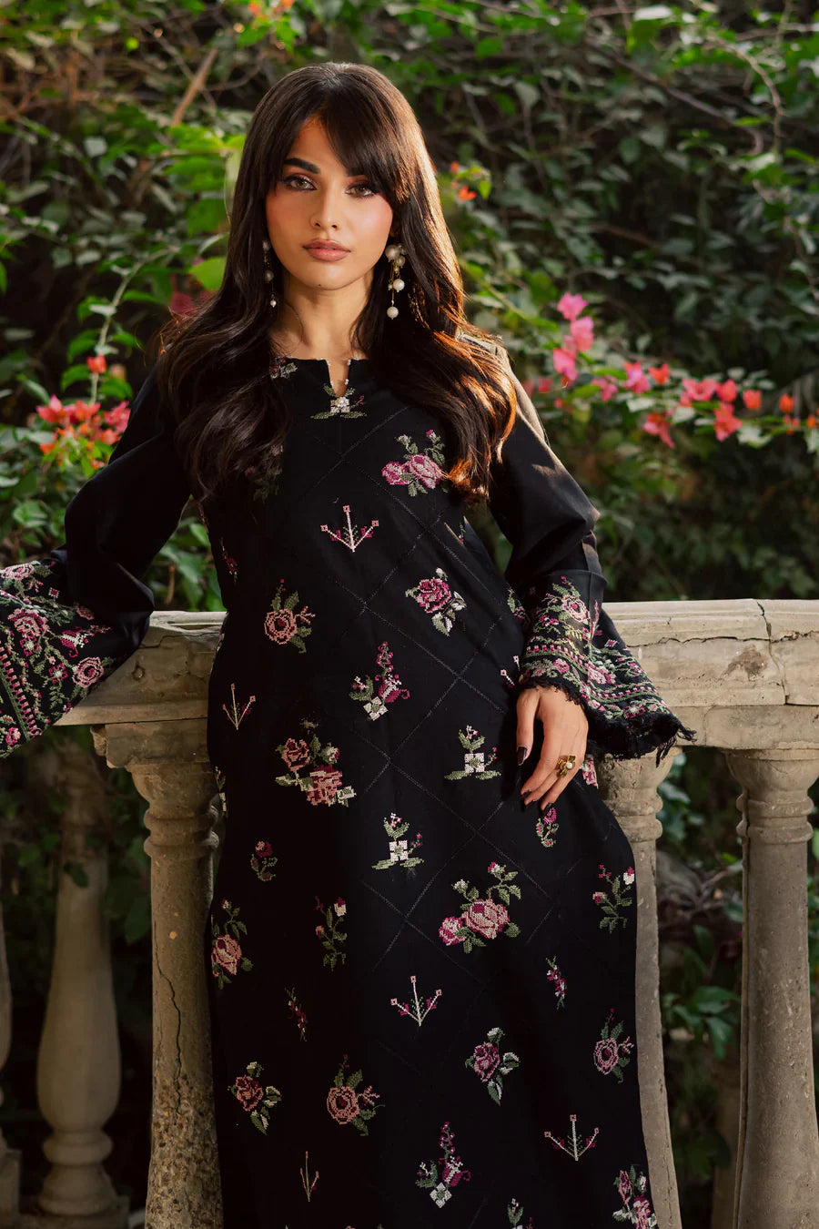 Cross De black 2Pc - Embroidered Lawn Dress