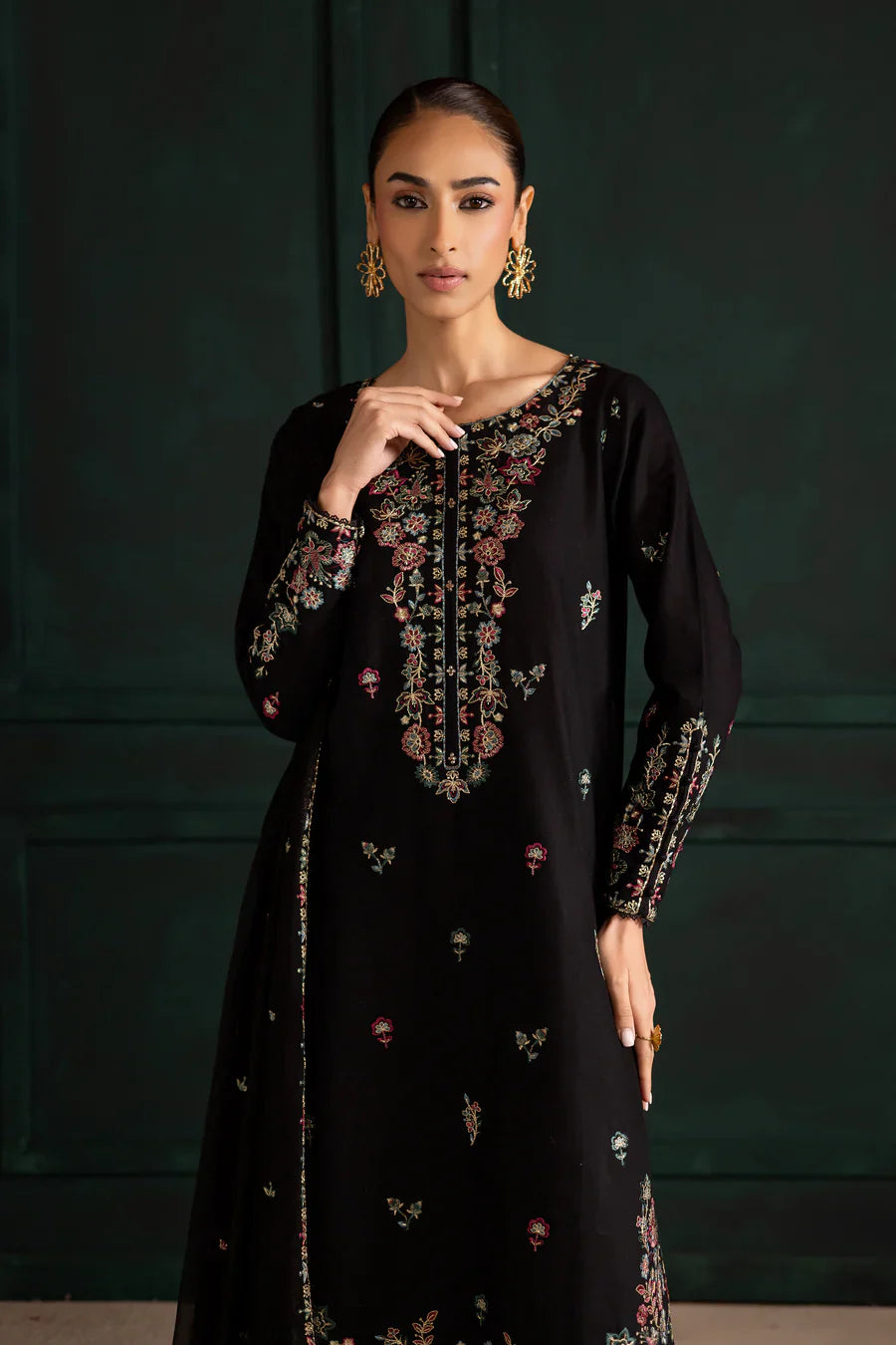 Night flower 3Pc - Embroidered Lawn Dress