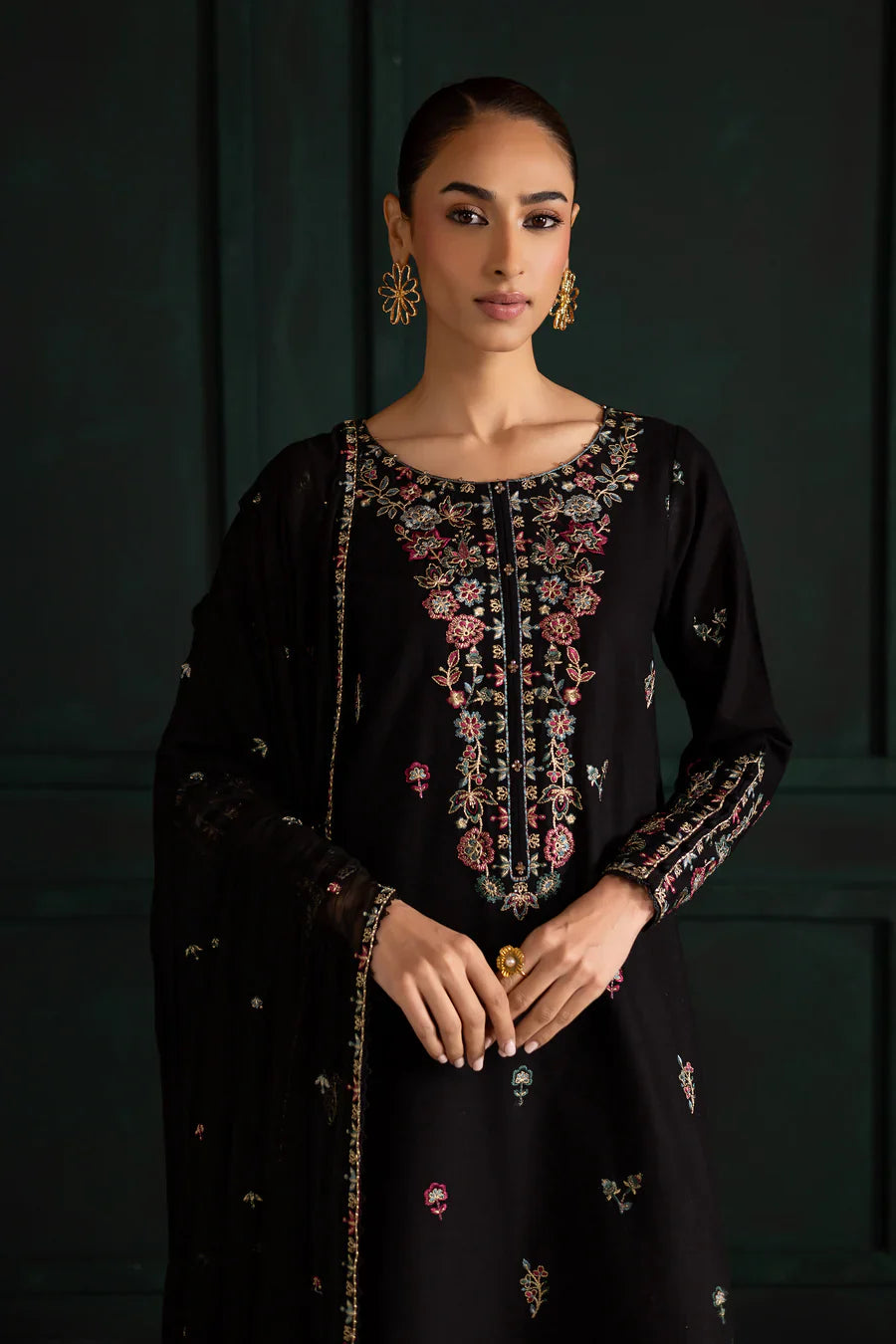 Night flower 3Pc - Embroidered Lawn Dress