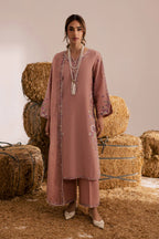 Pink Crimora 3Pc - Embroidered Lawn Dress