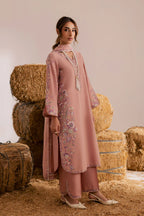 Pink Crimora 3Pc - Embroidered Lawn Dress