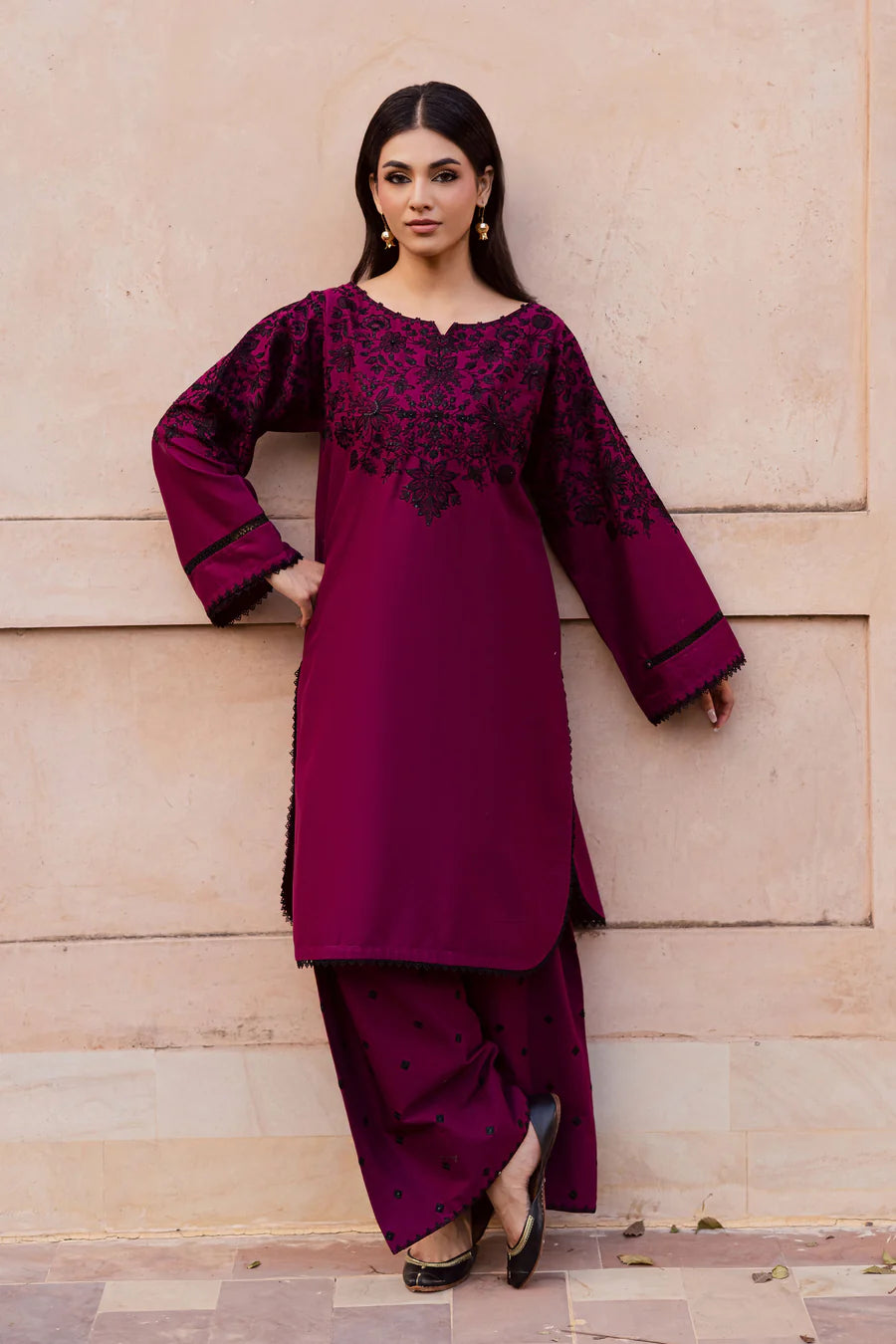 Pink Dipp 2Pc - Embroidered Lawn Dress