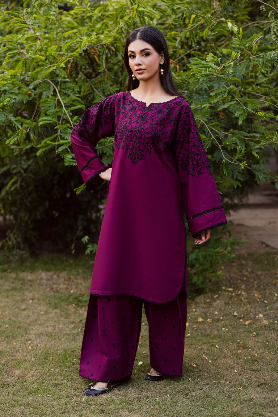 Pink Dipp 2Pc - Embroidered Lawn Dress