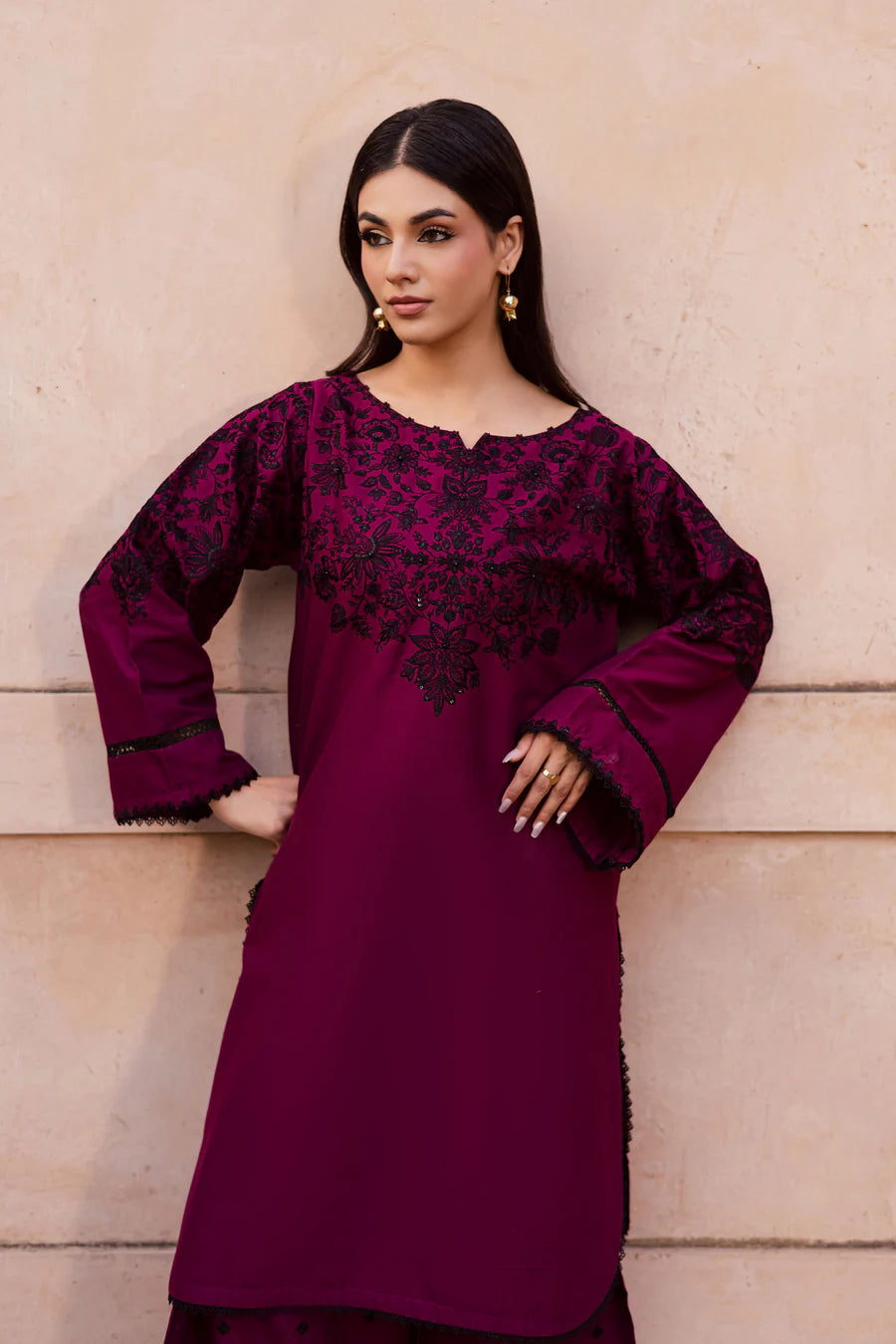 Pink Dipp 2Pc - Embroidered Lawn Dress