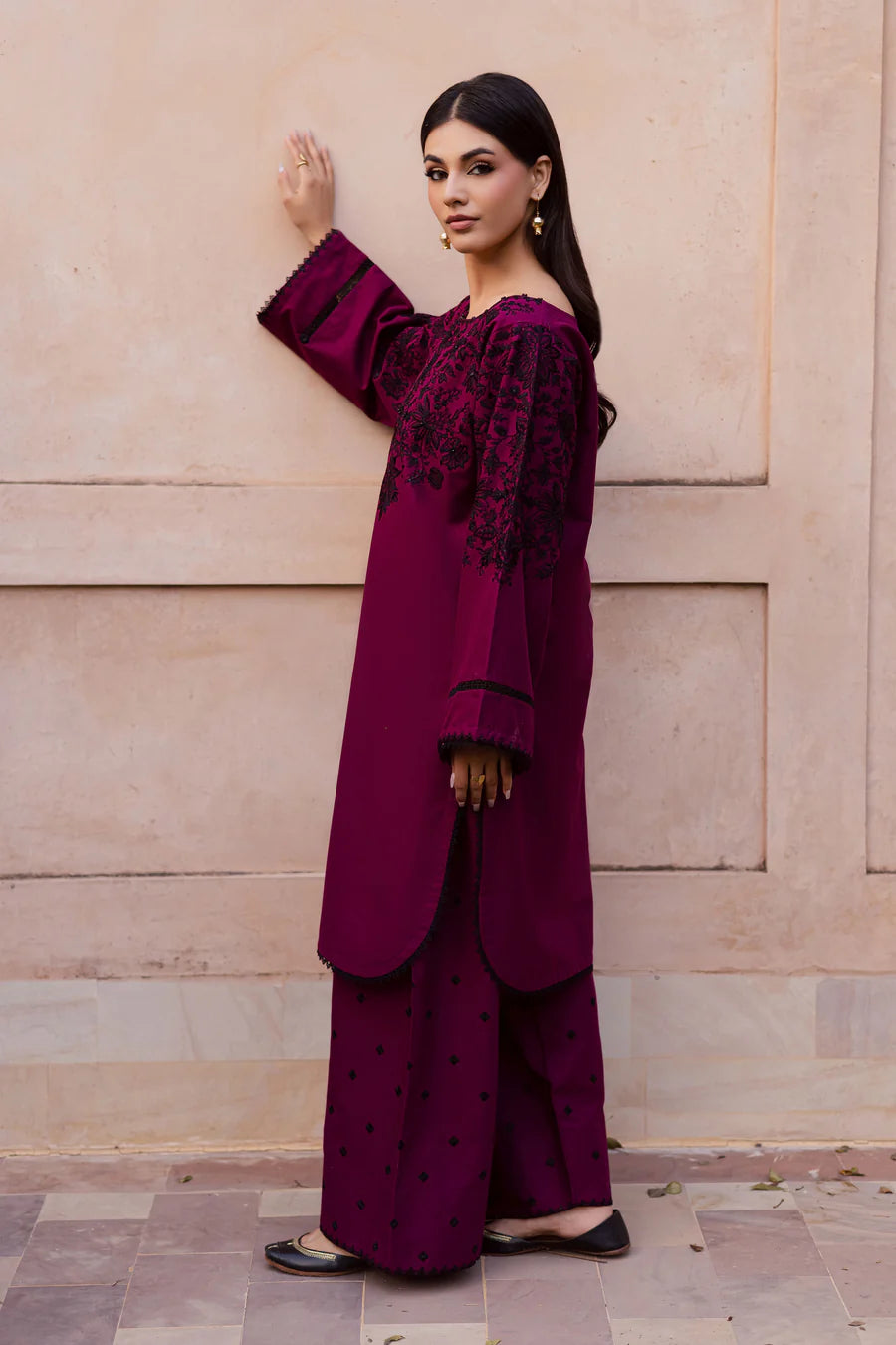 Pink Dipp 2Pc - Embroidered Lawn Dress