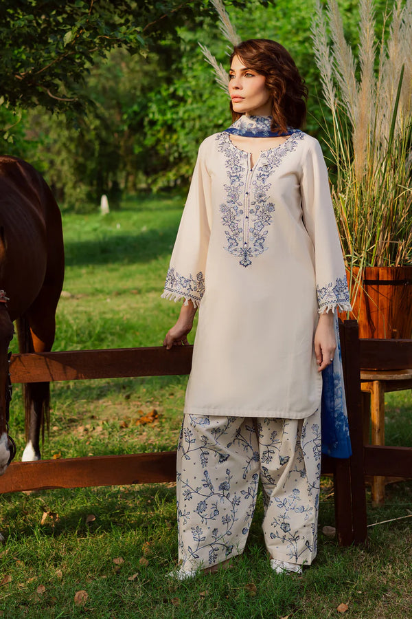 Porcelein 3Pc - Embroidered Lawn Dress