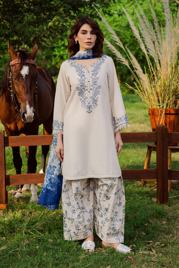 Porcelein 3Pc - Embroidered Lawn Dress