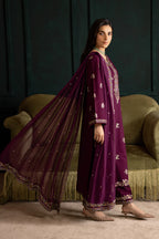Prune 3Pc - Embroidered Lawn Dress