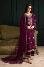 Prune 3Pc - Embroidered Lawn Dress