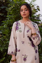 Purple Nate 2Pc - Embroidered Lawn Dress