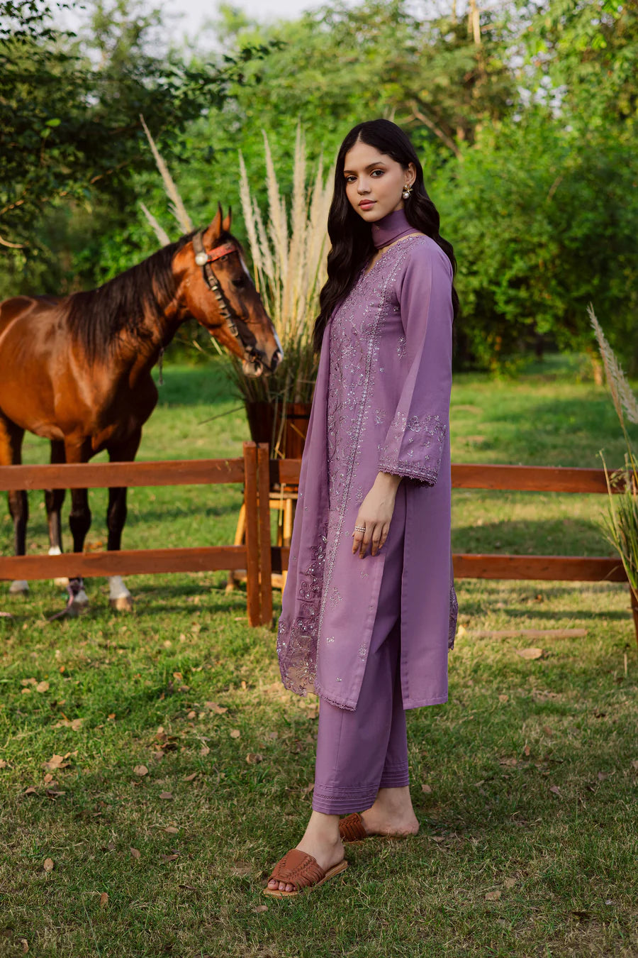 Raeven 3Pc - Embroidered Lawn Dress