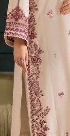 Ivory Rua 3Pc - Embroidered Lawn Dress