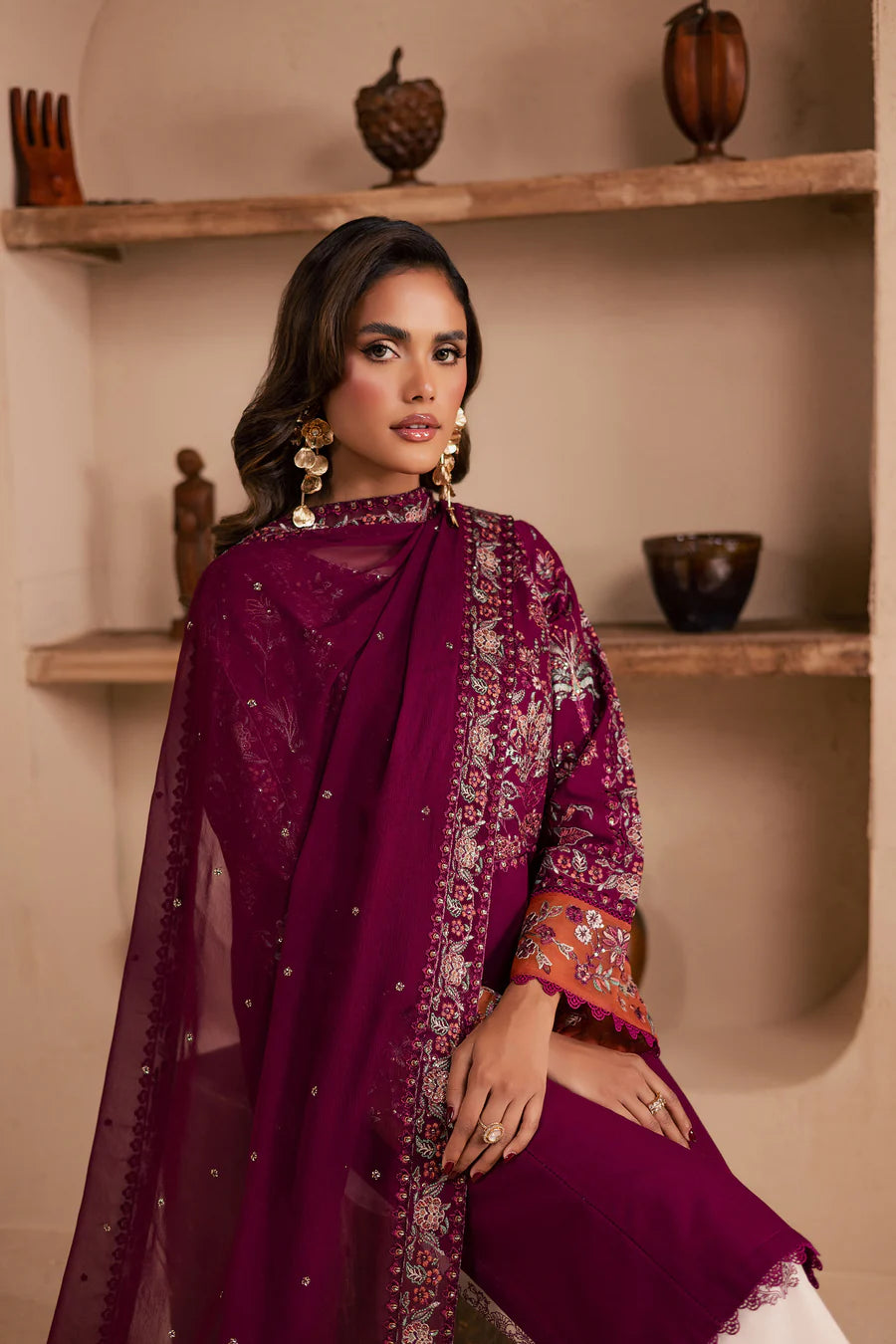 Zeva 3Pc - Embroidered Lawn Dress