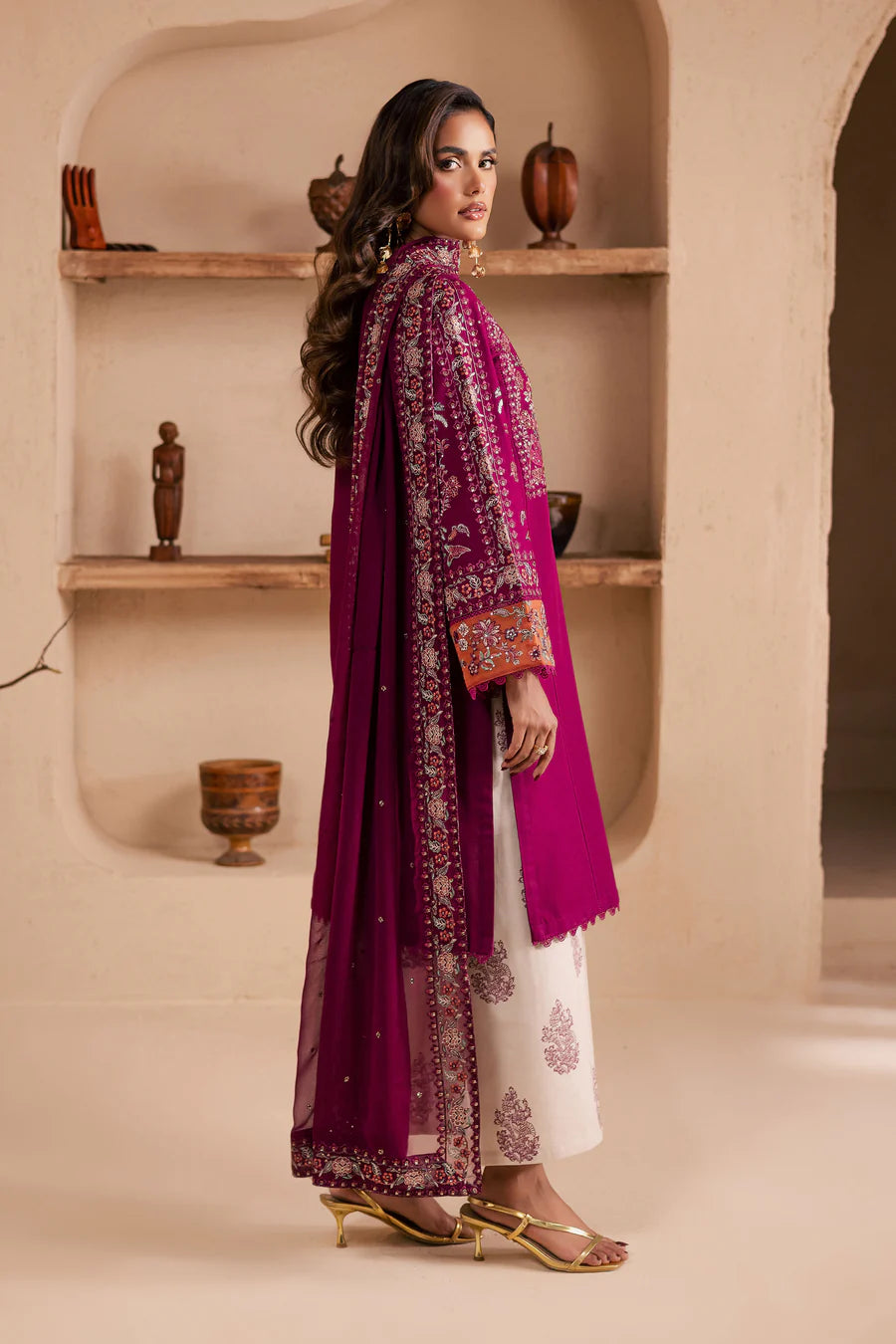 Zeva 3Pc - Embroidered Lawn Dress